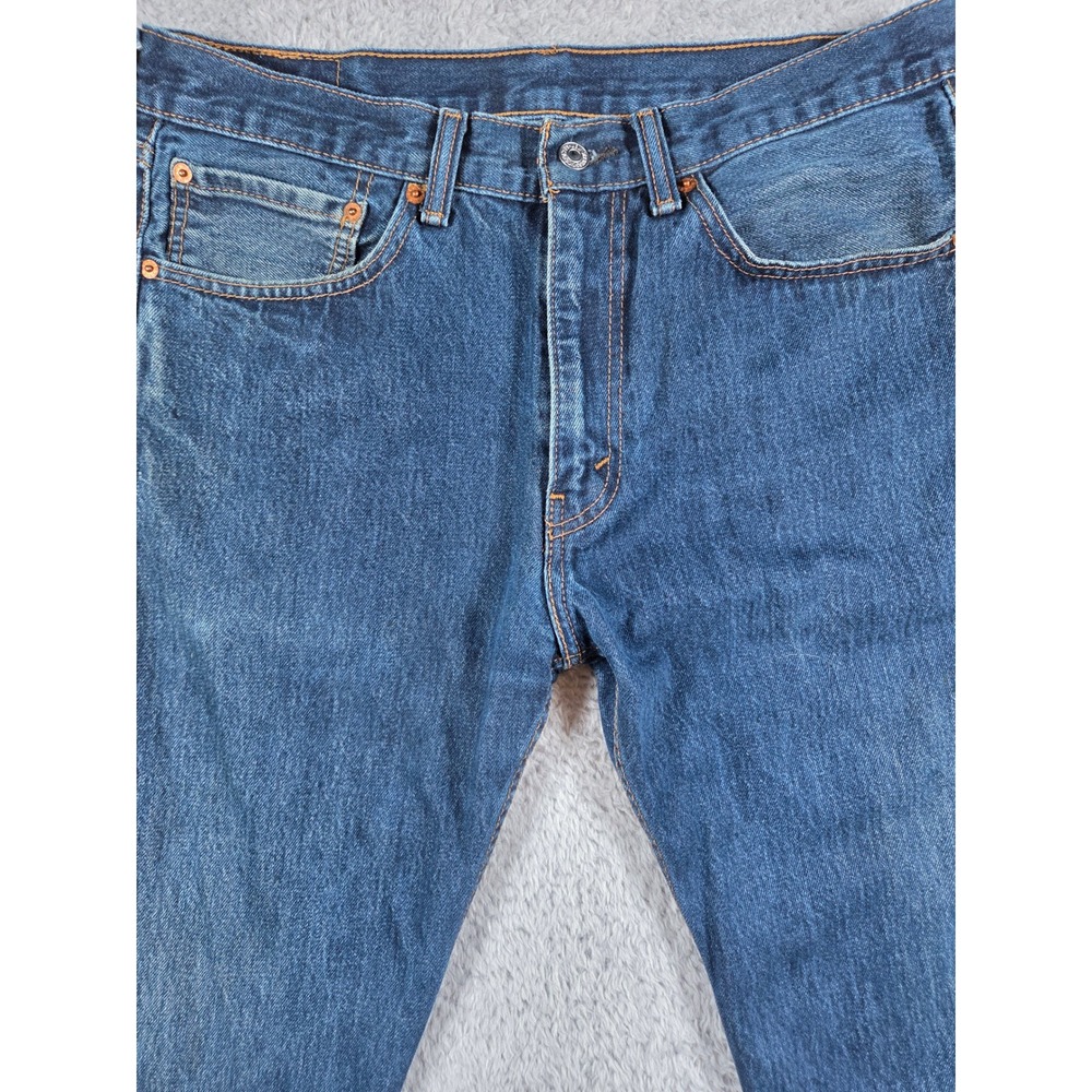 Levi's 505 Regular Fit Jeans 34x32 Blue Men Straight Leg Medium Wash Denim